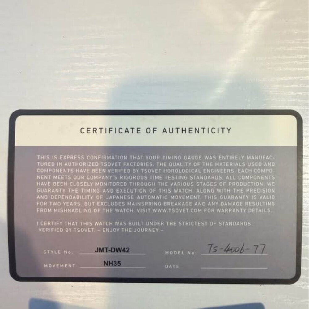 Authentic 42mm Tsevot JMT-DW42 GLOBAL EXPLORER II Dusk - Picture 7 of 7